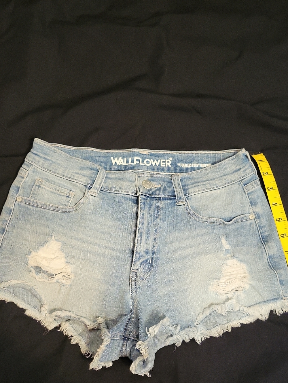 Wallflower Light Blue Ripped Frayed Hem Denim Shorts